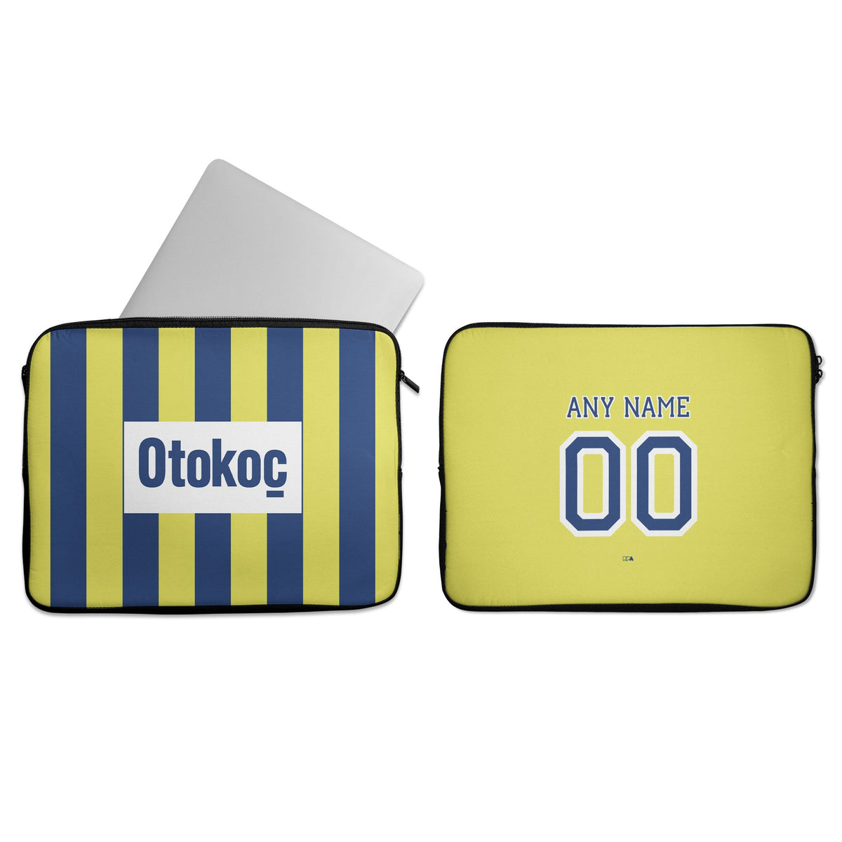 Laptop sleeve with the Fenerbahçe 2026-27 Home football shirt design by RIPA Football