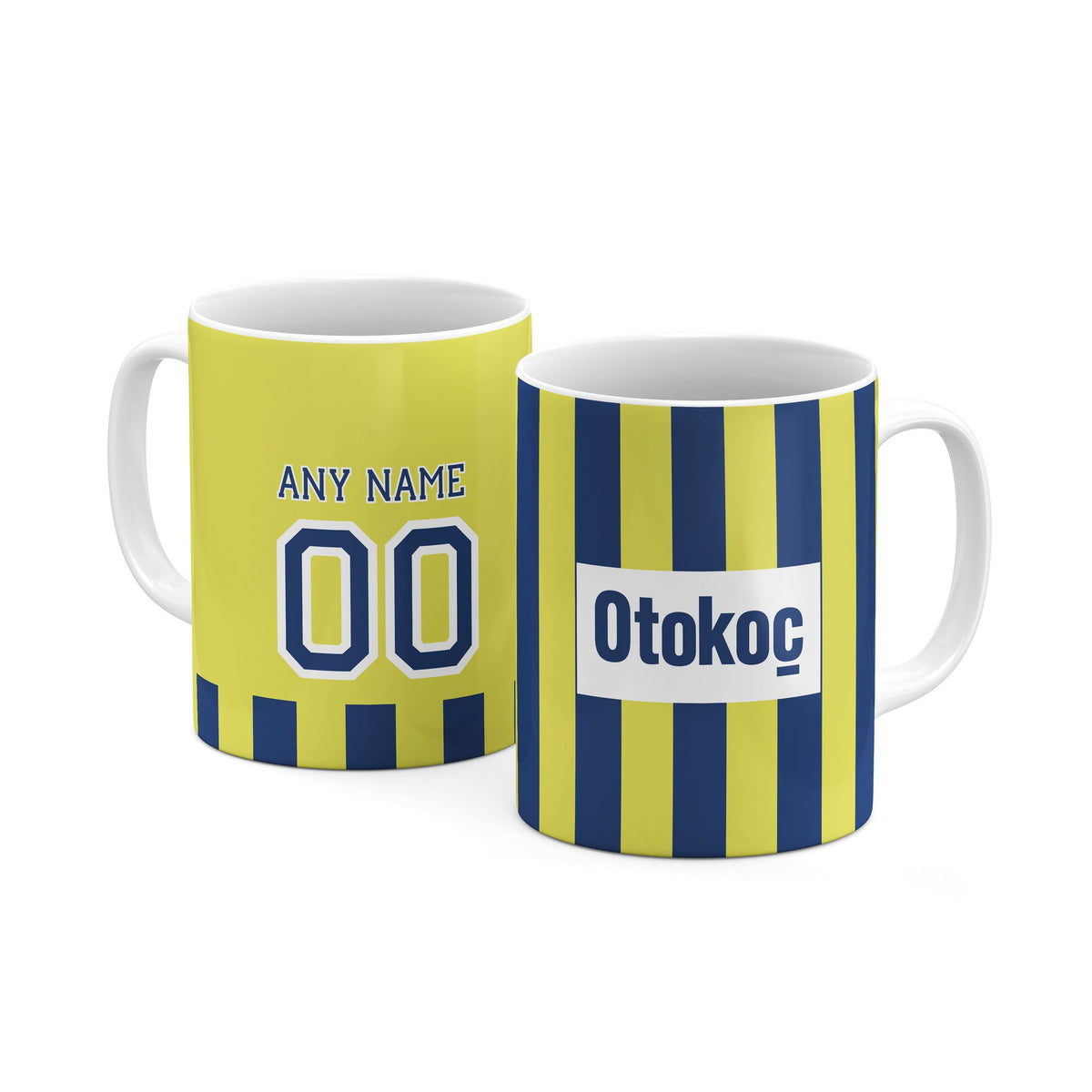 Mug with the Fenerbahçe 2026-27 Home football shirt design by RIPA Football