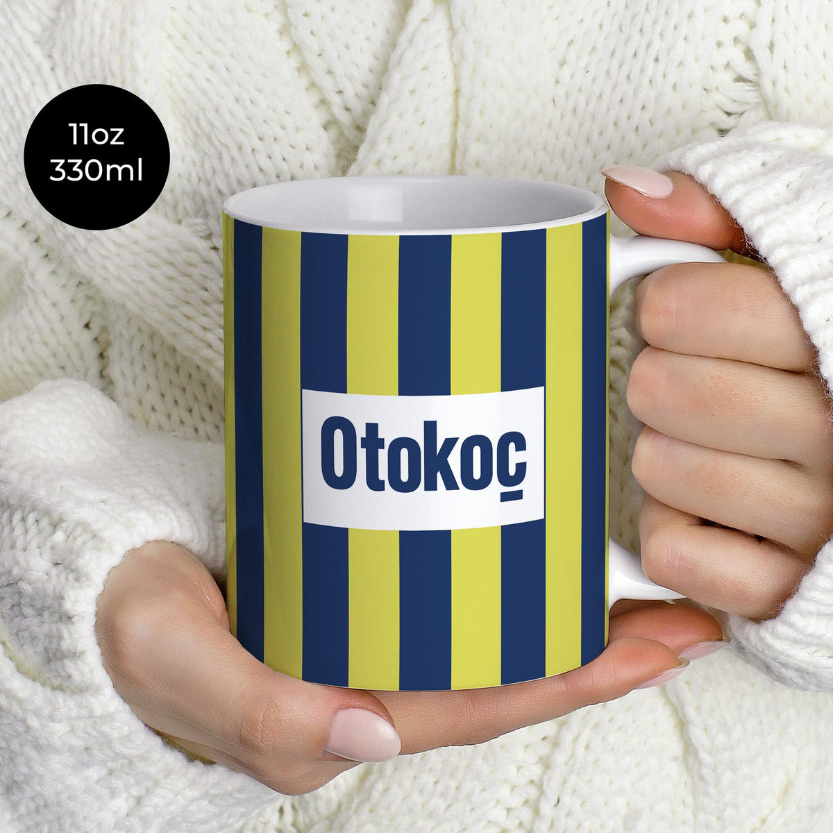 Mug with the Fenerbahçe 2026-27 Home football shirt design by RIPA Football