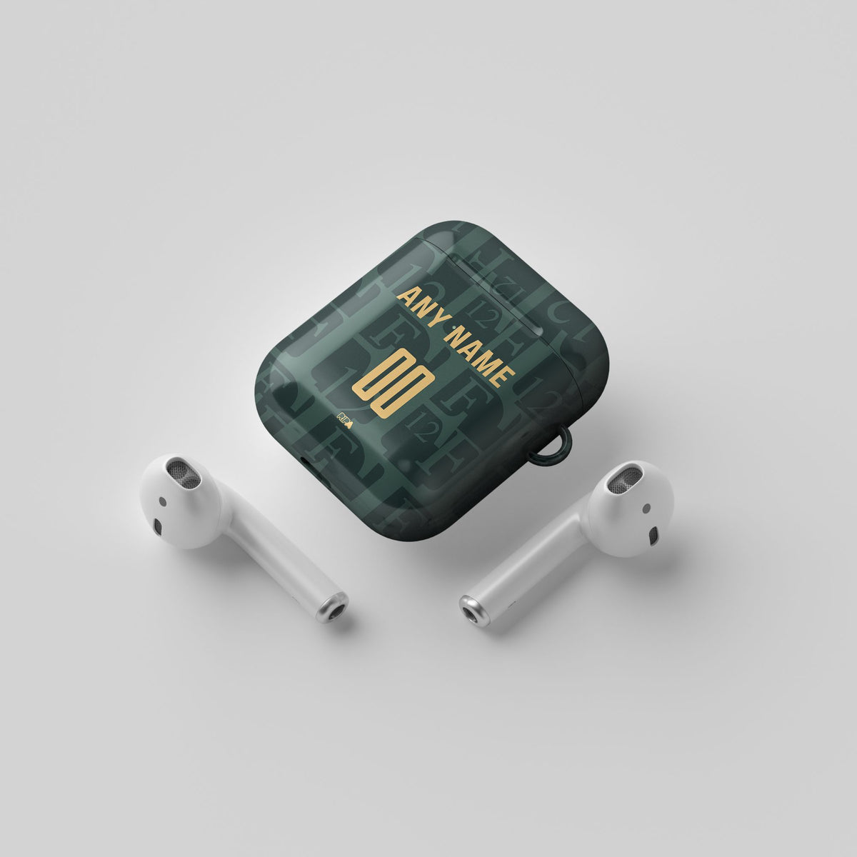 AirPods case with the Feyenoord Rotterdam 2025-26 Fourth football shirt design by RIPA Football