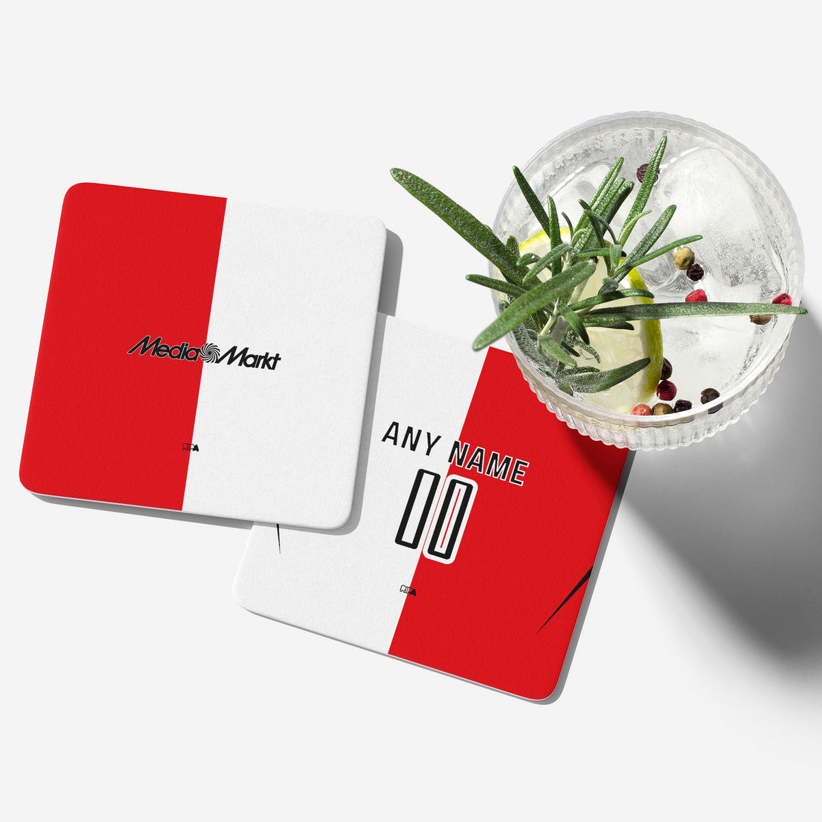 Coaster with the Feyenoord Rotterdam 2026-27 Home football shirt design by RIPA Football