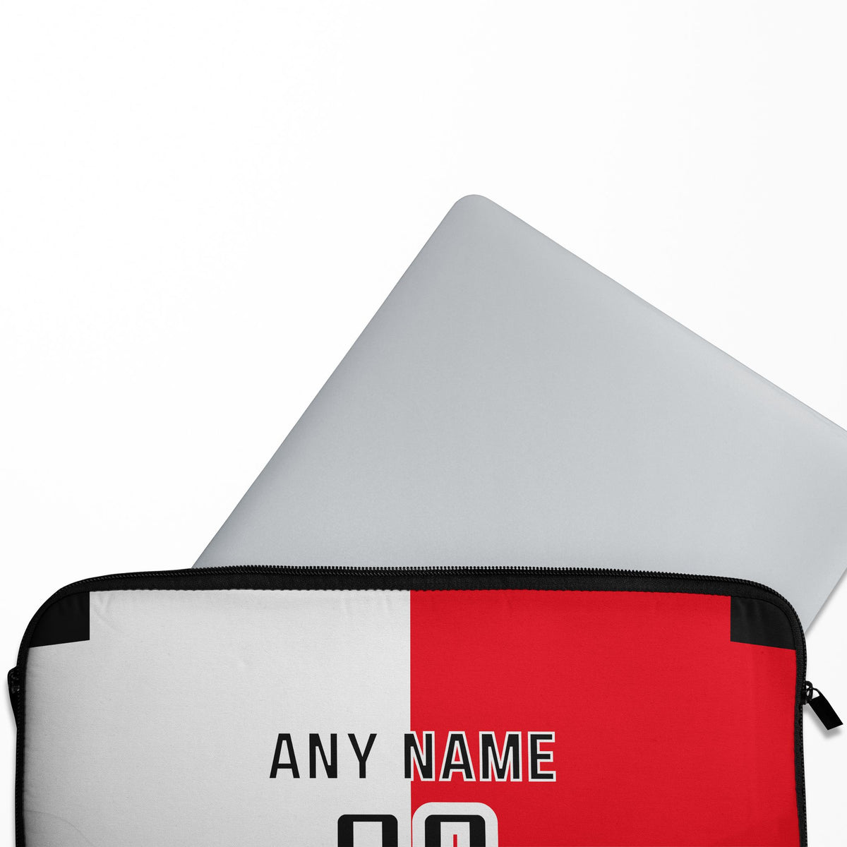 Laptop sleeve with the Feyenoord Rotterdam 2026-27 Home football shirt design by RIPA Football