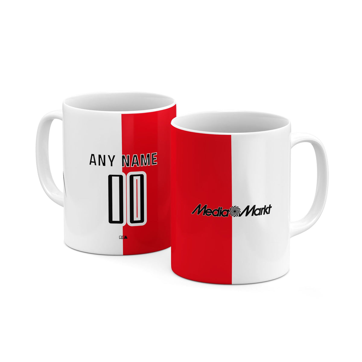Mug with the Feyenoord Rotterdam 2026-27 Home football shirt design by RIPA Football