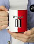 Mug with the Feyenoord Rotterdam 2026-27 Home football shirt design by RIPA Football