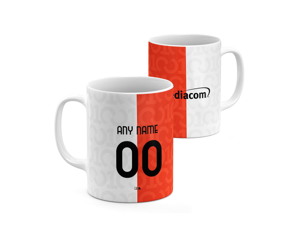 Mug with the Fiorentina 2026-27 Centenary football shirt design by RIPA Football