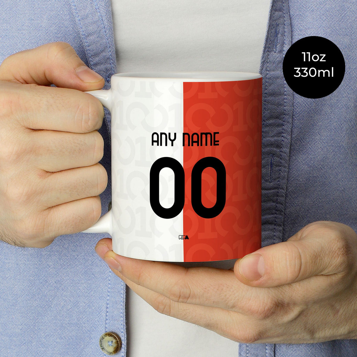 Mug with the Fiorentina 2026-27 Centenary football shirt design by RIPA Football