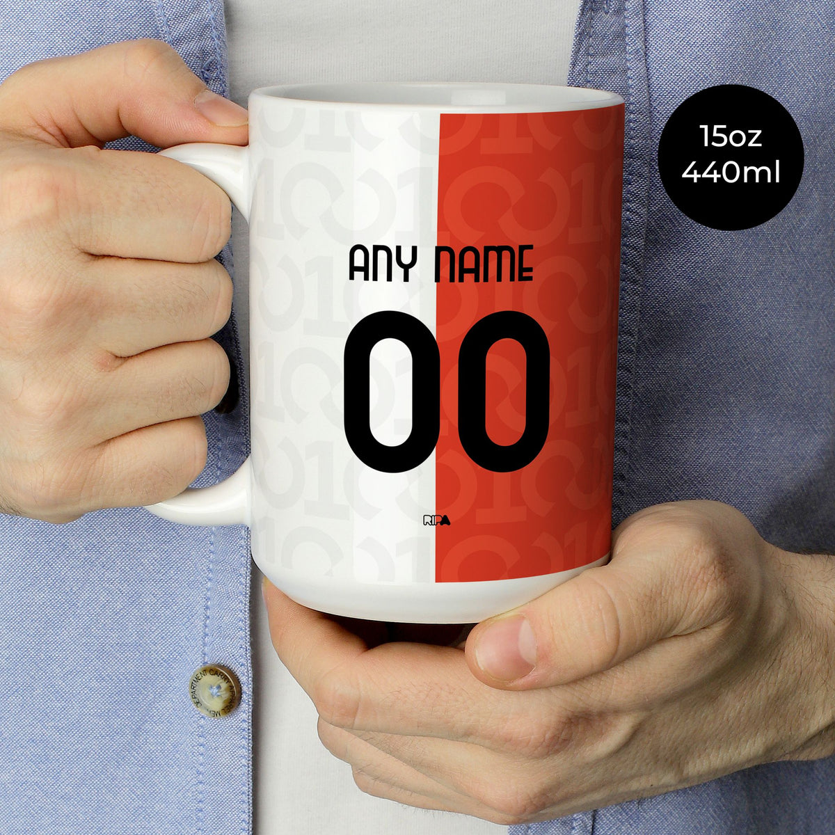 Mug with the Fiorentina 2026-27 Centenary football shirt design by RIPA Football