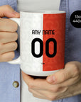 Mug with the Fiorentina 2026-27 Centenary football shirt design by RIPA Football
