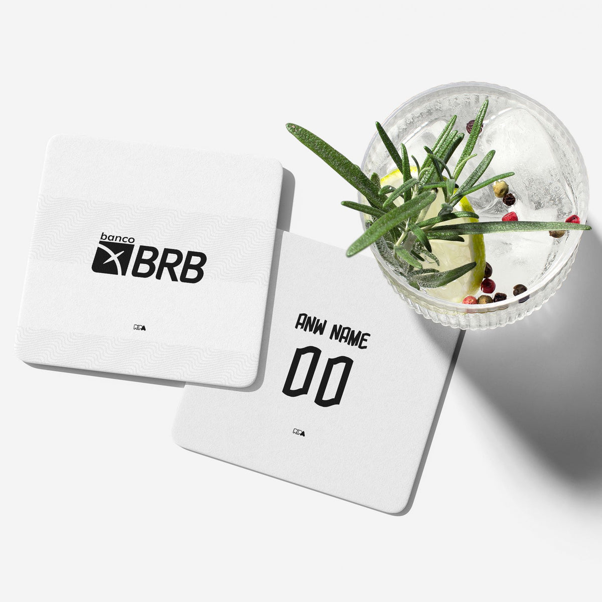 Coaster with the Flamengo 2022-23 Away football shirt design by RIPA Football