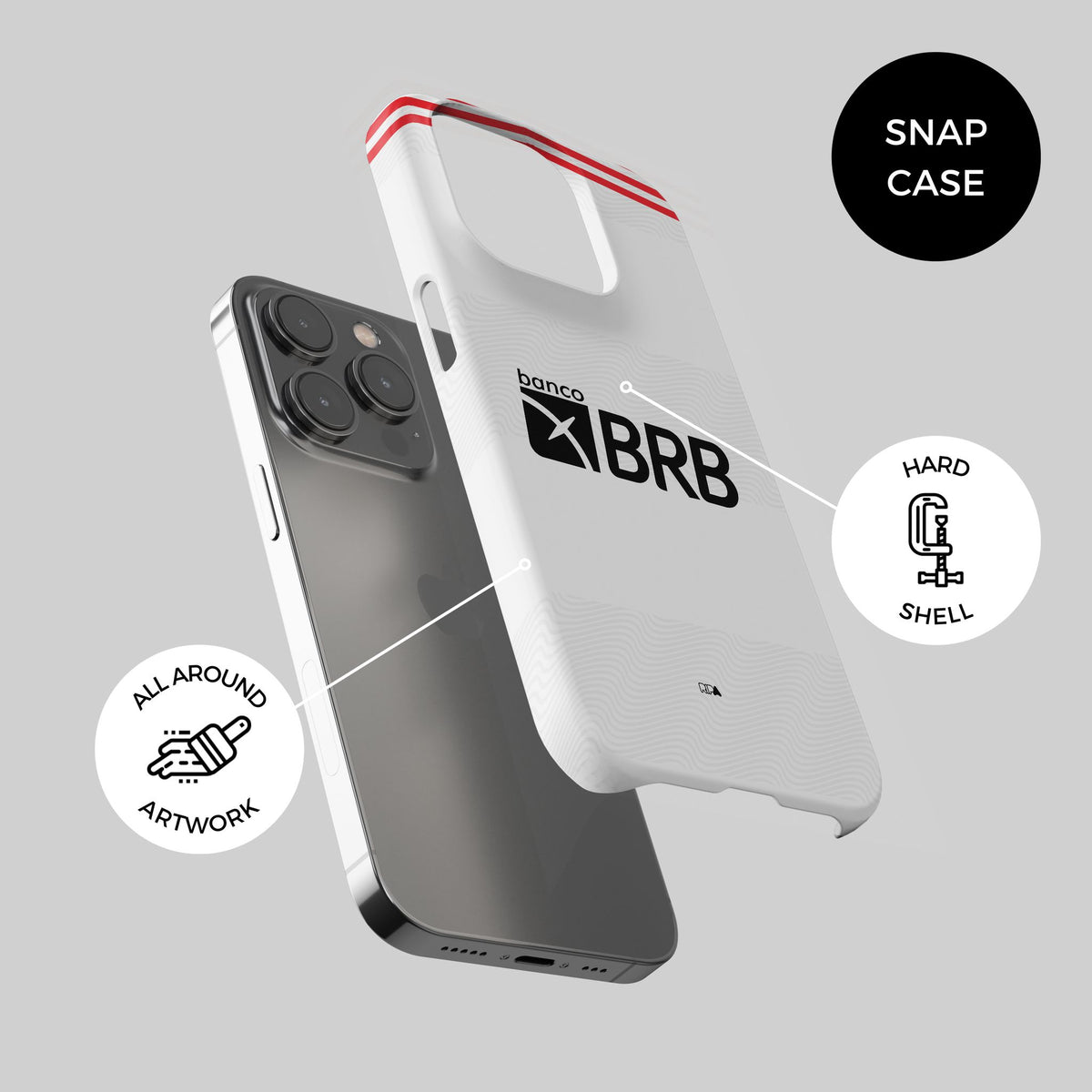 Phone case with the Flamengo 2022-23 Away football shirt design by RIPA Football