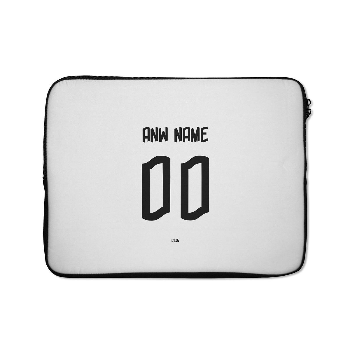 Laptop sleeve with the Flamengo 2022-23 Away football shirt design by RIPA Football