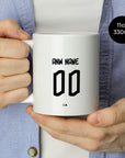 Mug with the Flamengo 2022-23 Away football shirt design by RIPA Football
