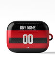 AirPods case with the Flamengo 2024 Home football shirt design by RIPA Football