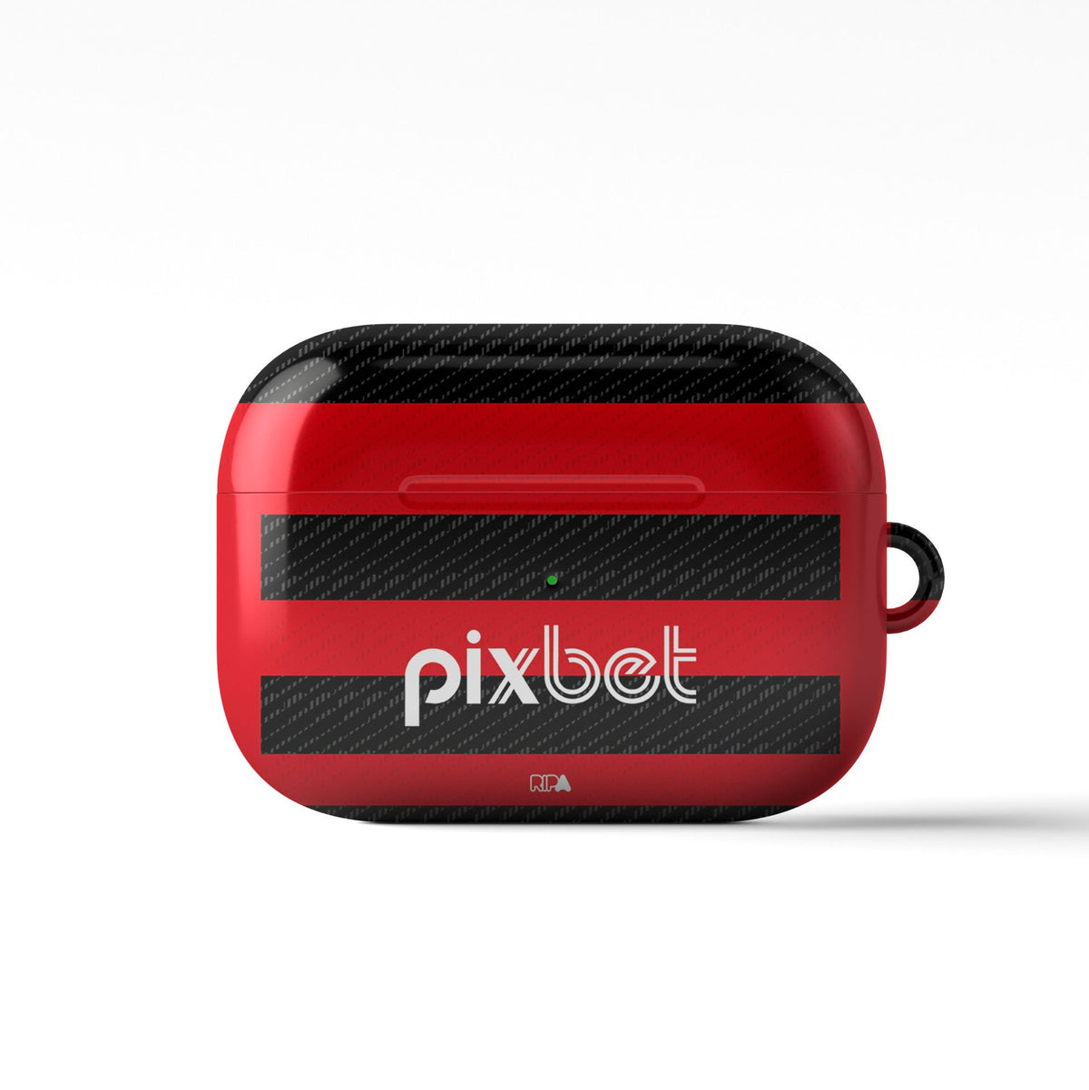 AirPods case with the Flamengo 2024 Home football shirt design by RIPA Football