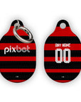 AirTag holder with the Flamengo 2024 Home football shirt design by RIPA Football
