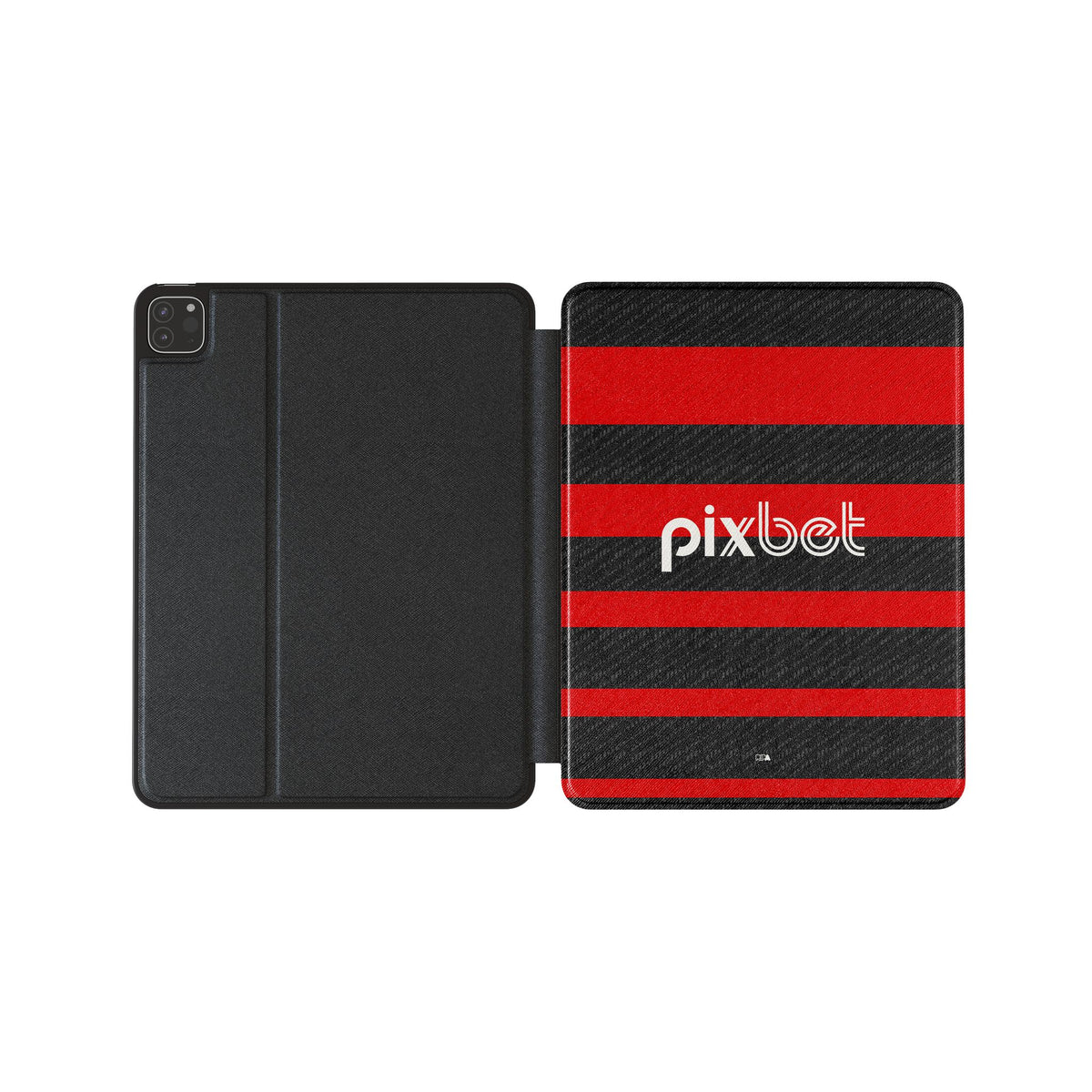 iPad case with the Flamengo 2024 Home football shirt design by RIPA Football