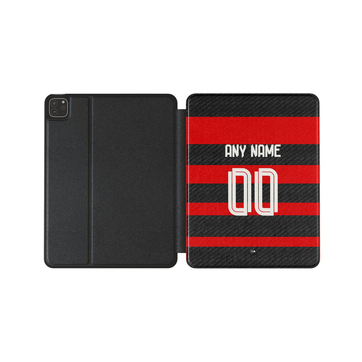 iPad case with the Flamengo 2024 Home football shirt design by RIPA Football