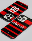 Phone case with the Flamengo 2024 Home football shirt design by RIPA Football