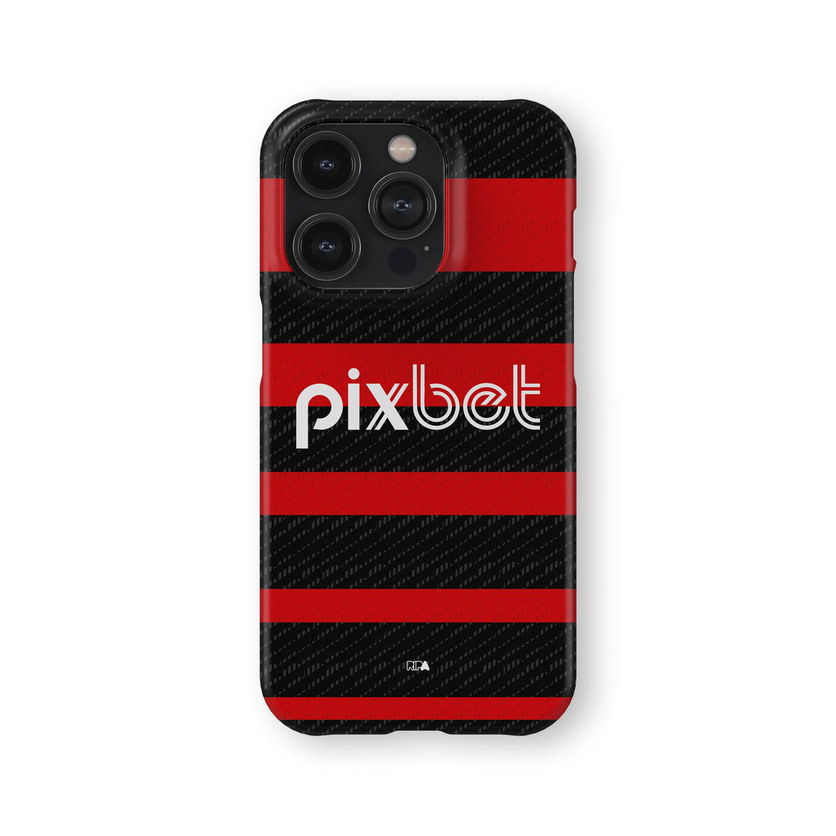 Phone case with the Flamengo 2024 Home football shirt design by RIPA Football