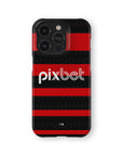 Phone case with the Flamengo 2024 Home football shirt design by RIPA Football