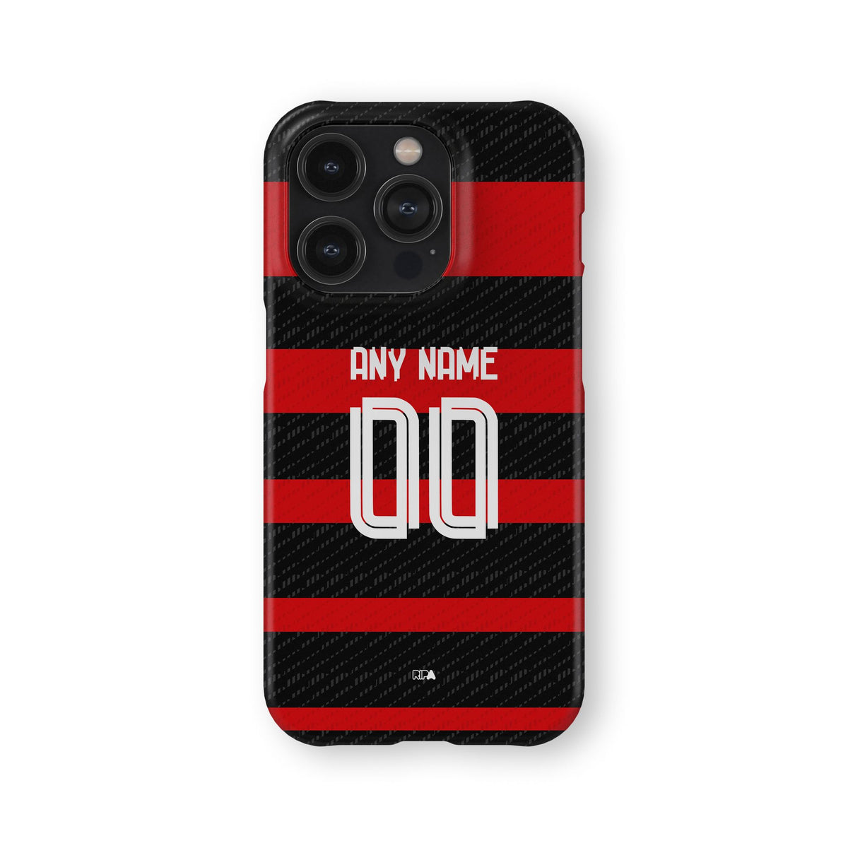 Phone case with the Flamengo 2024 Home football shirt design by RIPA Football