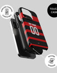 Phone case with the Flamengo 2024 Home football shirt design by RIPA Football