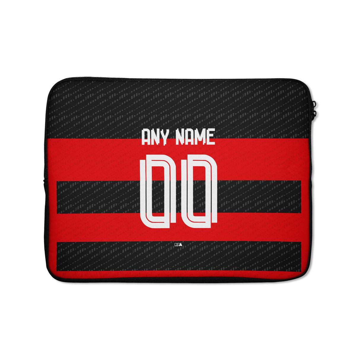 Laptop sleeve with the Flamengo 2024 Home football shirt design by RIPA Football
