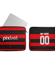 Laptop sleeve with the Flamengo 2024 Home football shirt design by RIPA Football