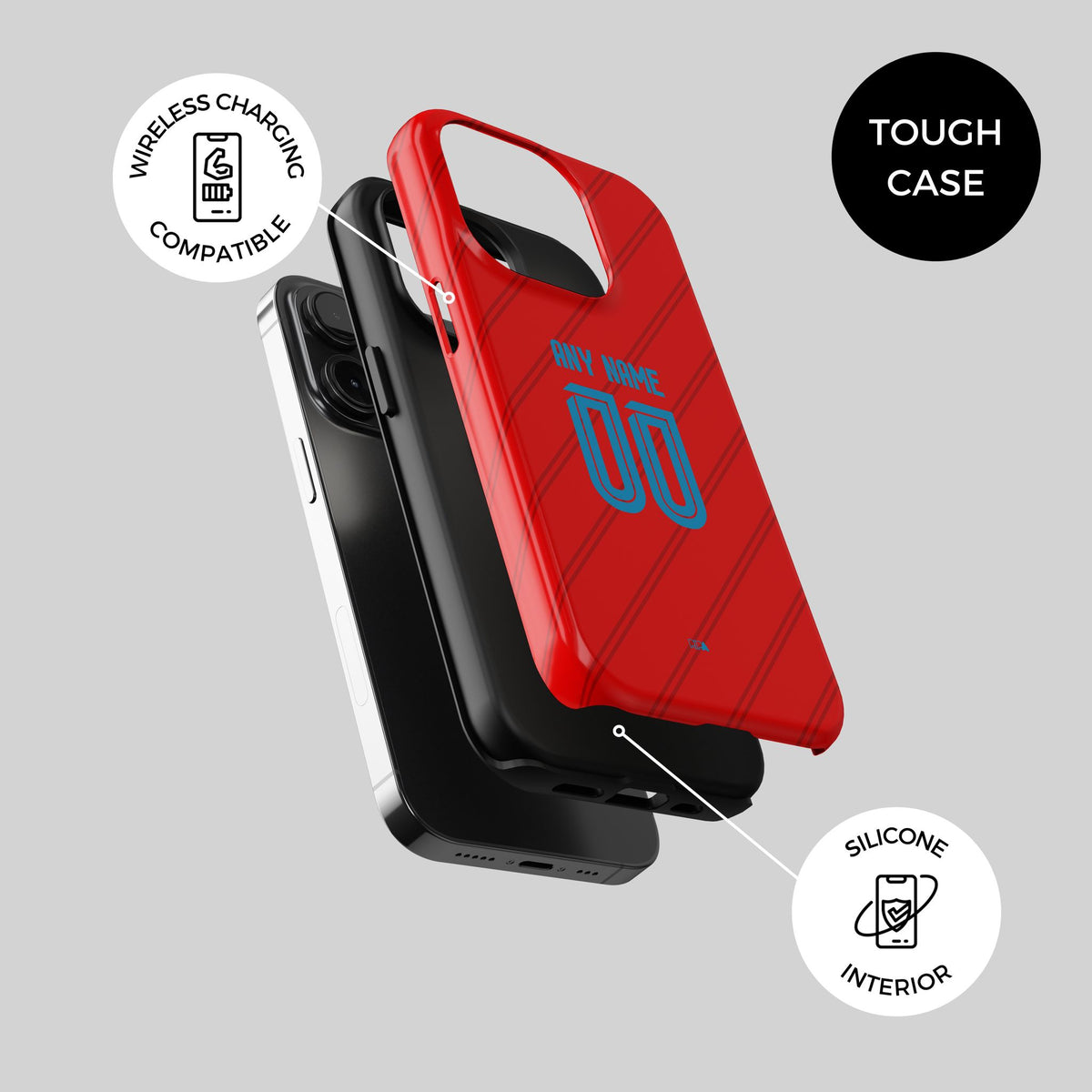 Phone case with the Flamengo 2026 Third football shirt design by RIPA Football