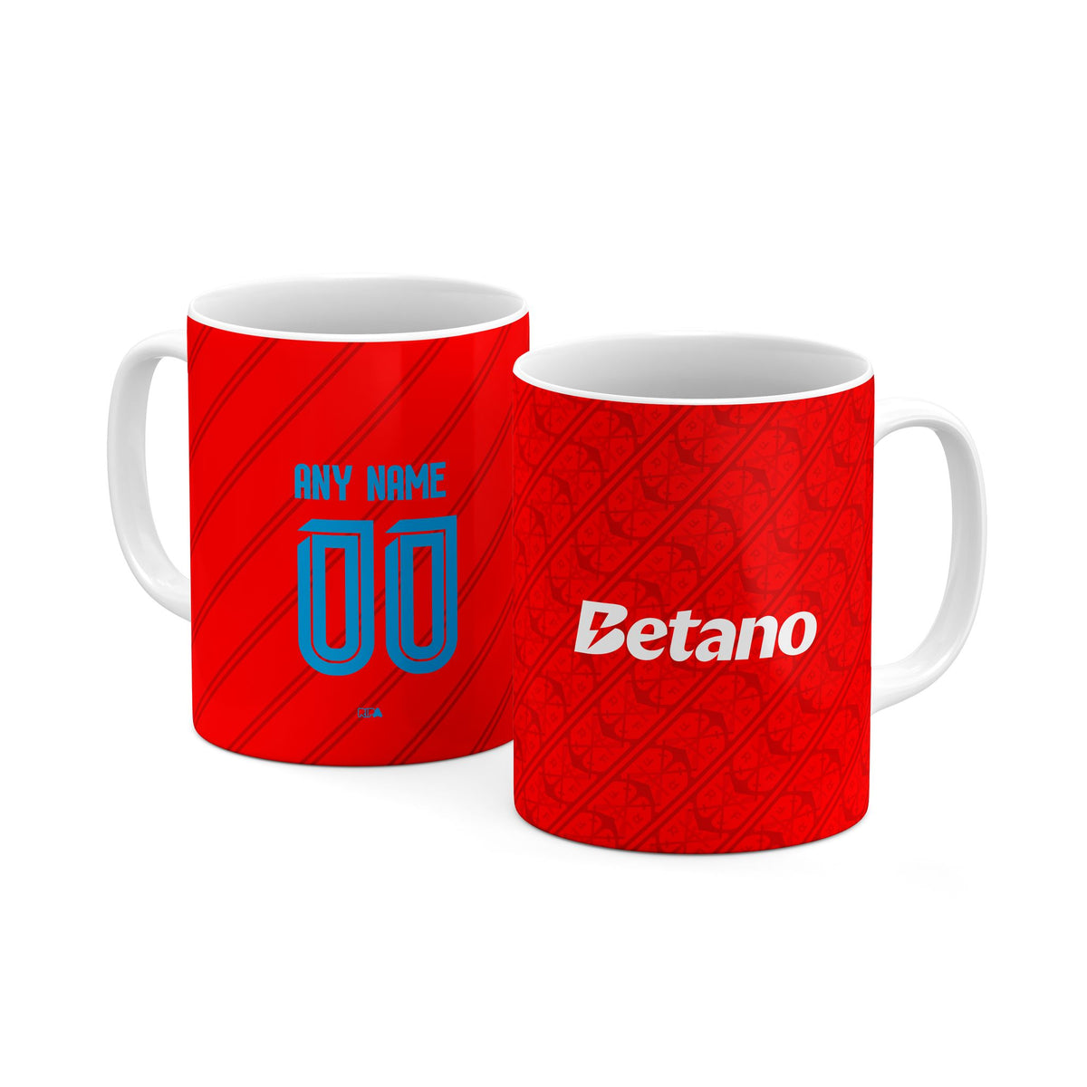 Mug with the Flamengo 2026 Third football shirt design by RIPA Football