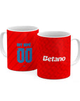 Mug with the Flamengo 2026 Third football shirt design by RIPA Football