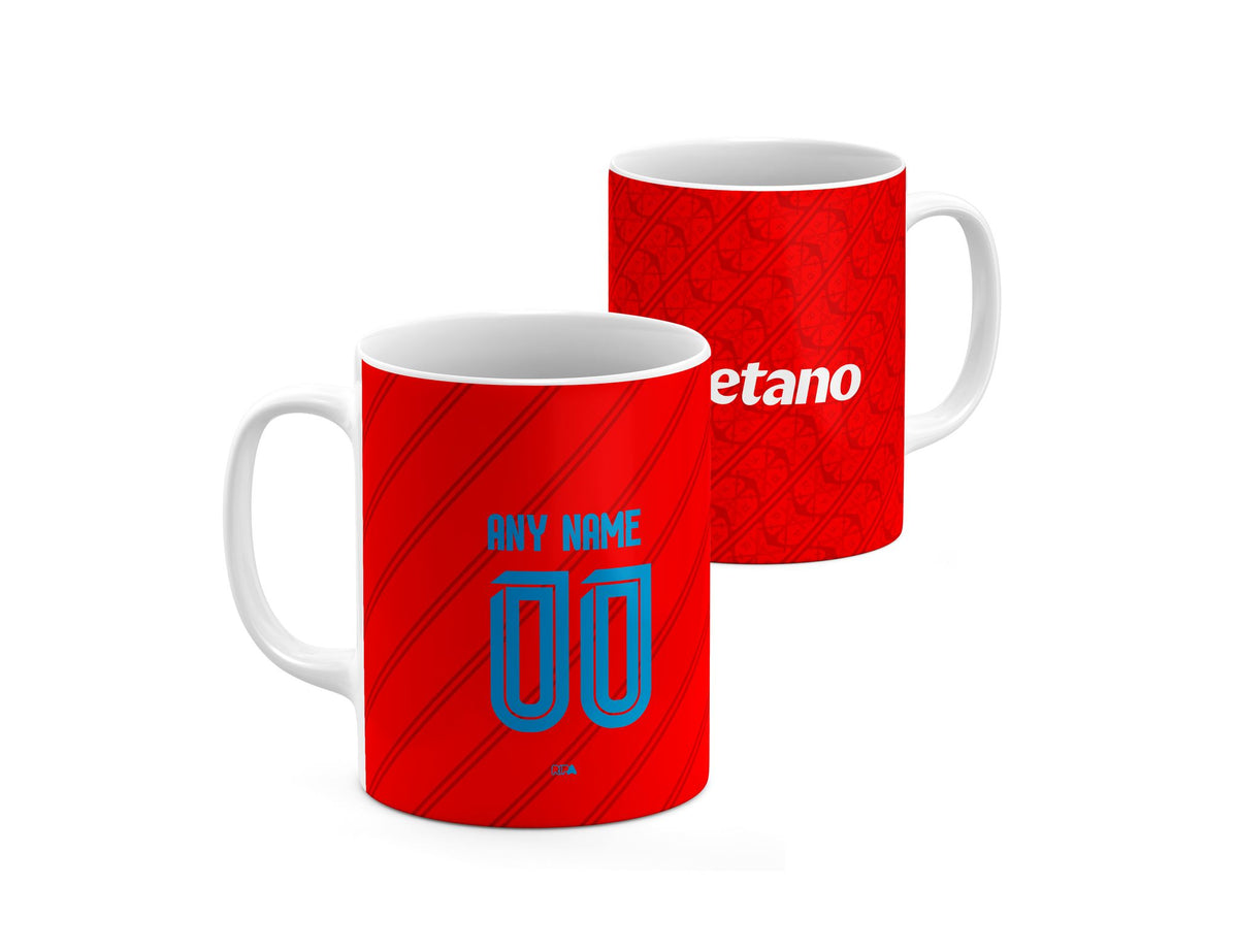 Mug with the Flamengo 2026 Third football shirt design by RIPA Football