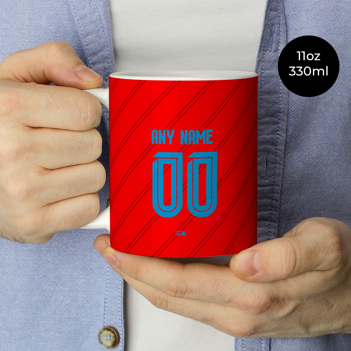 Mug with the Flamengo 2026 Third football shirt design by RIPA Football