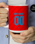 Mug with the Flamengo 2026 Third football shirt design by RIPA Football
