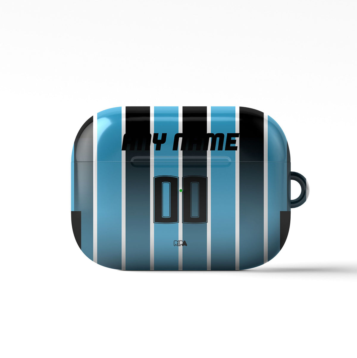 AirPods case with the Grêmio 2026 Home football shirt design by RIPA Football