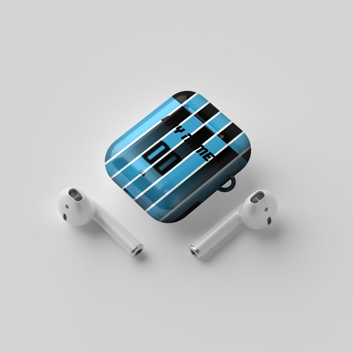 AirPods case with the Grêmio 2026 Home football shirt design by RIPA Football