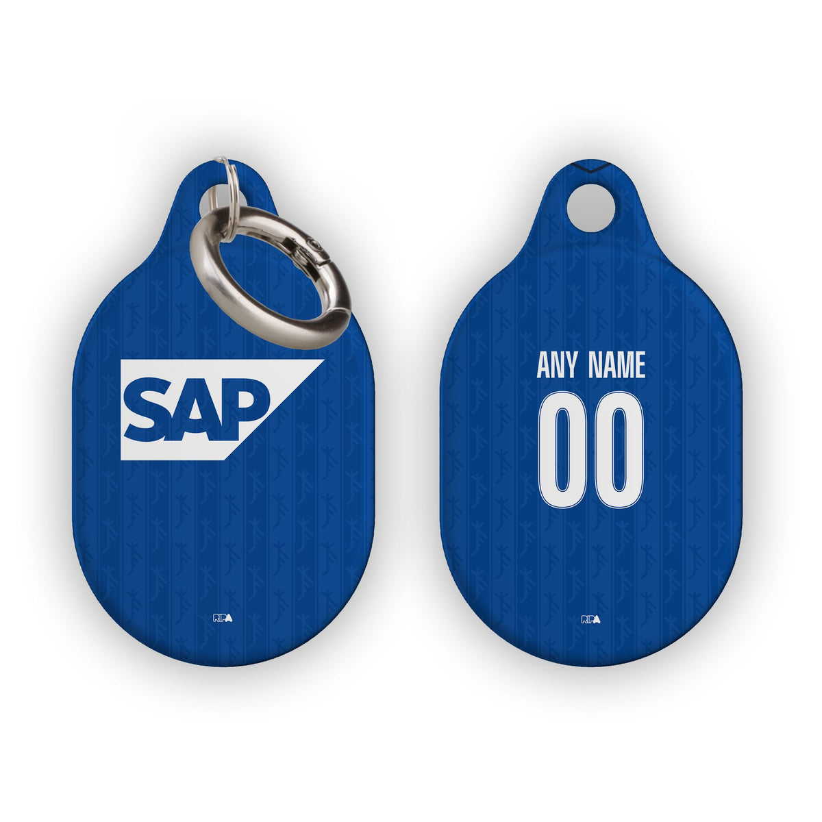 AirTag holder with the Hoffenheim 2026-27 Home football shirt design by RIPA Football