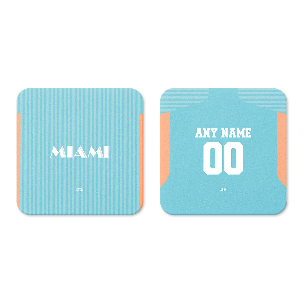 Coaster with the Inter Miami 2024 Alternate football shirt design by RIPA Football