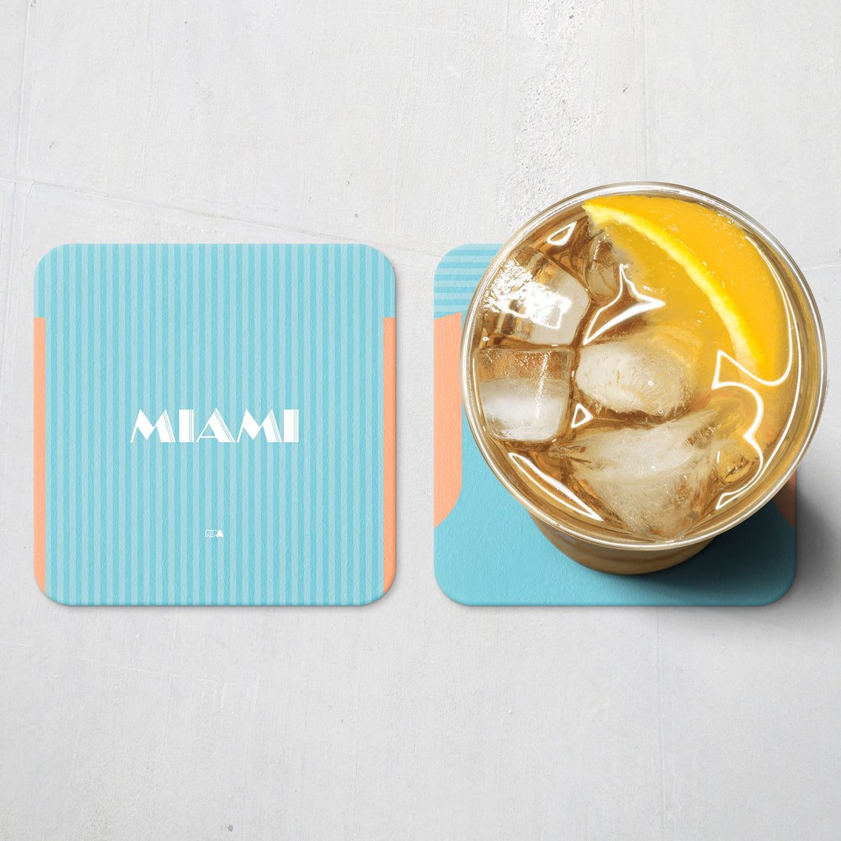 Coaster with the Inter Miami 2024 Alternate football shirt design by RIPA Football
