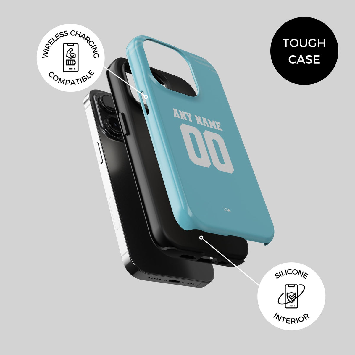 Phone case with the Inter Miami 2024 Alternate football shirt design by RIPA Football
