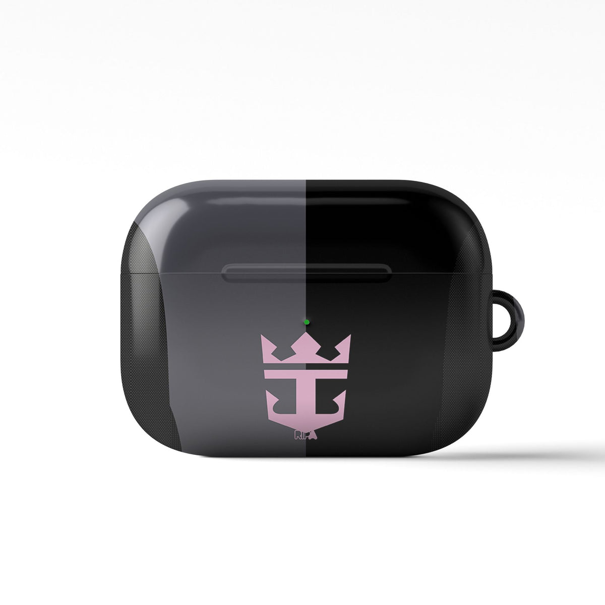 AirPods case with the Inter Miami 2025 Away football shirt design by RIPA Football