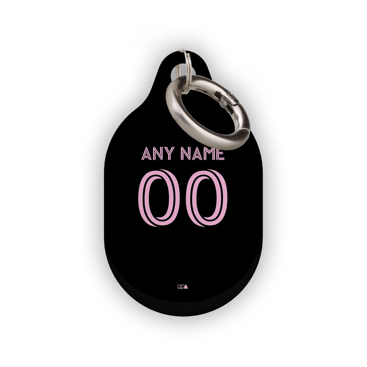 AirTag holder with the Inter Miami 2025 Away football shirt design by RIPA Football