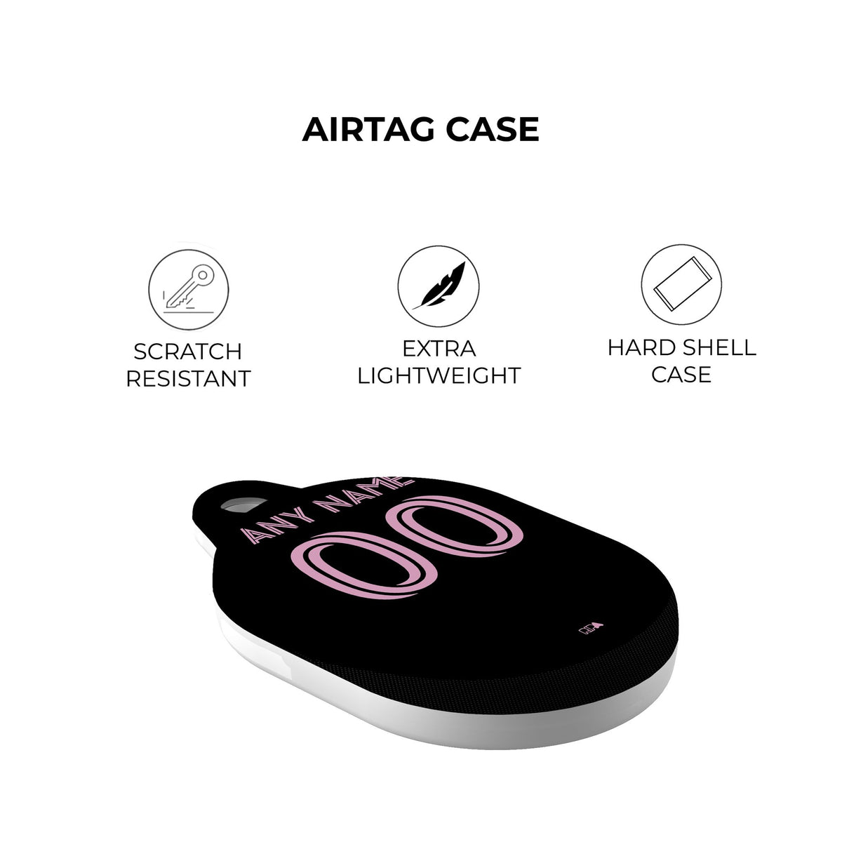 AirTag holder with the Inter Miami 2025 Away football shirt design by RIPA Football