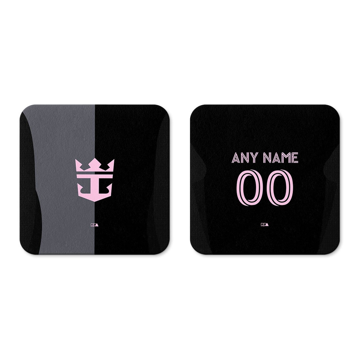 Coaster with the Inter Miami 2025 Away football shirt design by RIPA Football