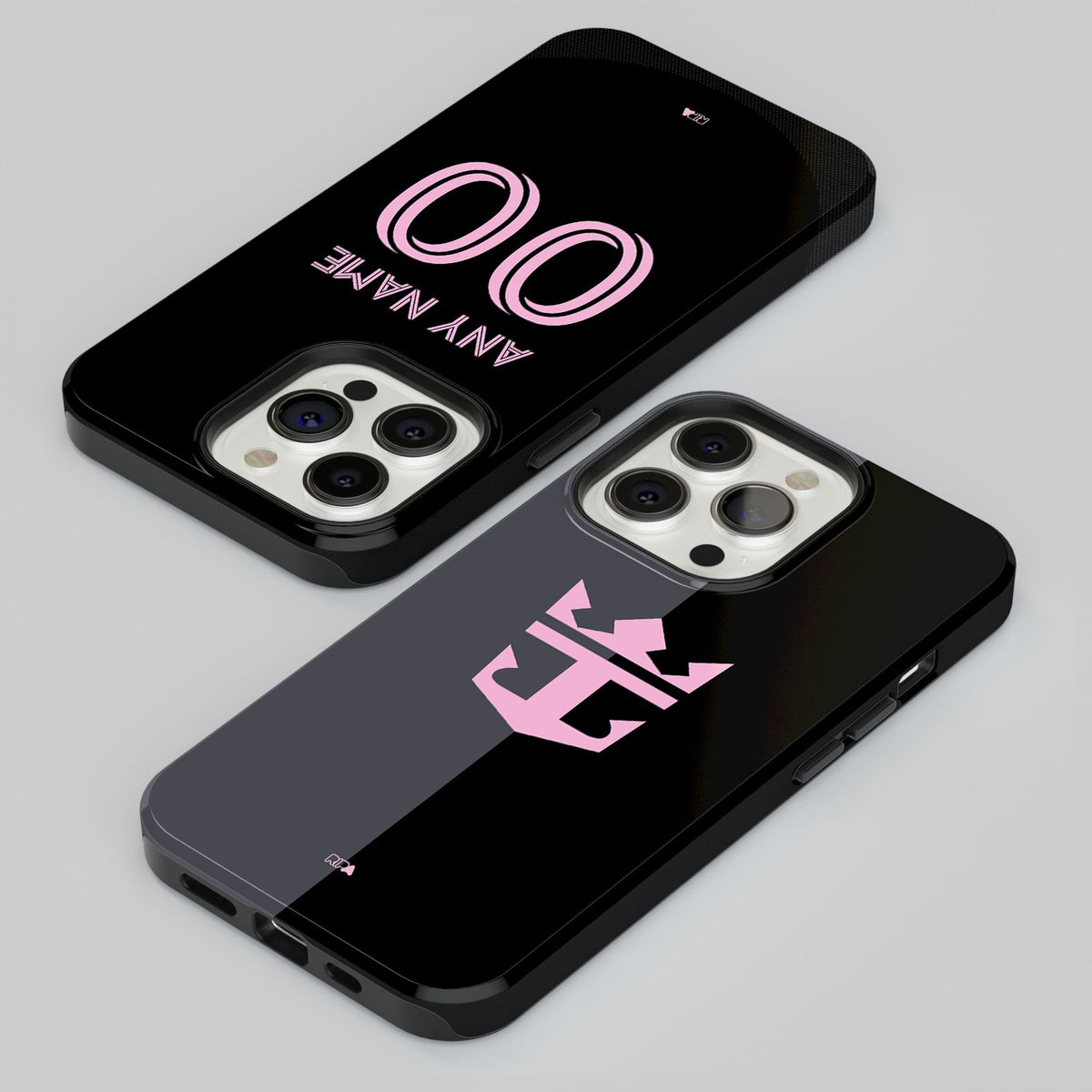 Phone case with the Inter Miami 2025 Away football shirt design by RIPA Football