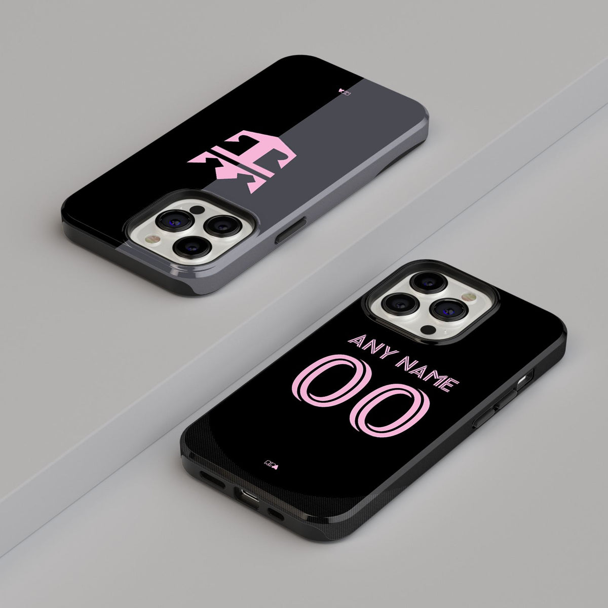 Phone case with the Inter Miami 2025 Away football shirt design by RIPA Football