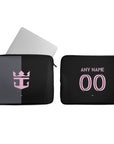 Laptop sleeve with the Inter Miami 2025 Away football shirt design by RIPA Football
