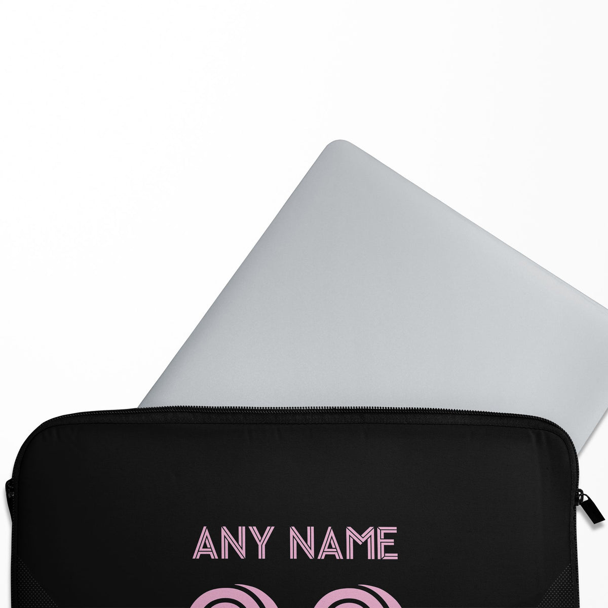 Laptop sleeve with the Inter Miami 2025 Away football shirt design by RIPA Football