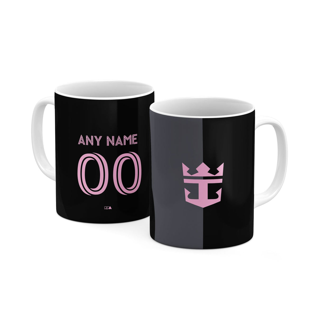 Mug with the Inter Miami 2025 Away football shirt design by RIPA Football