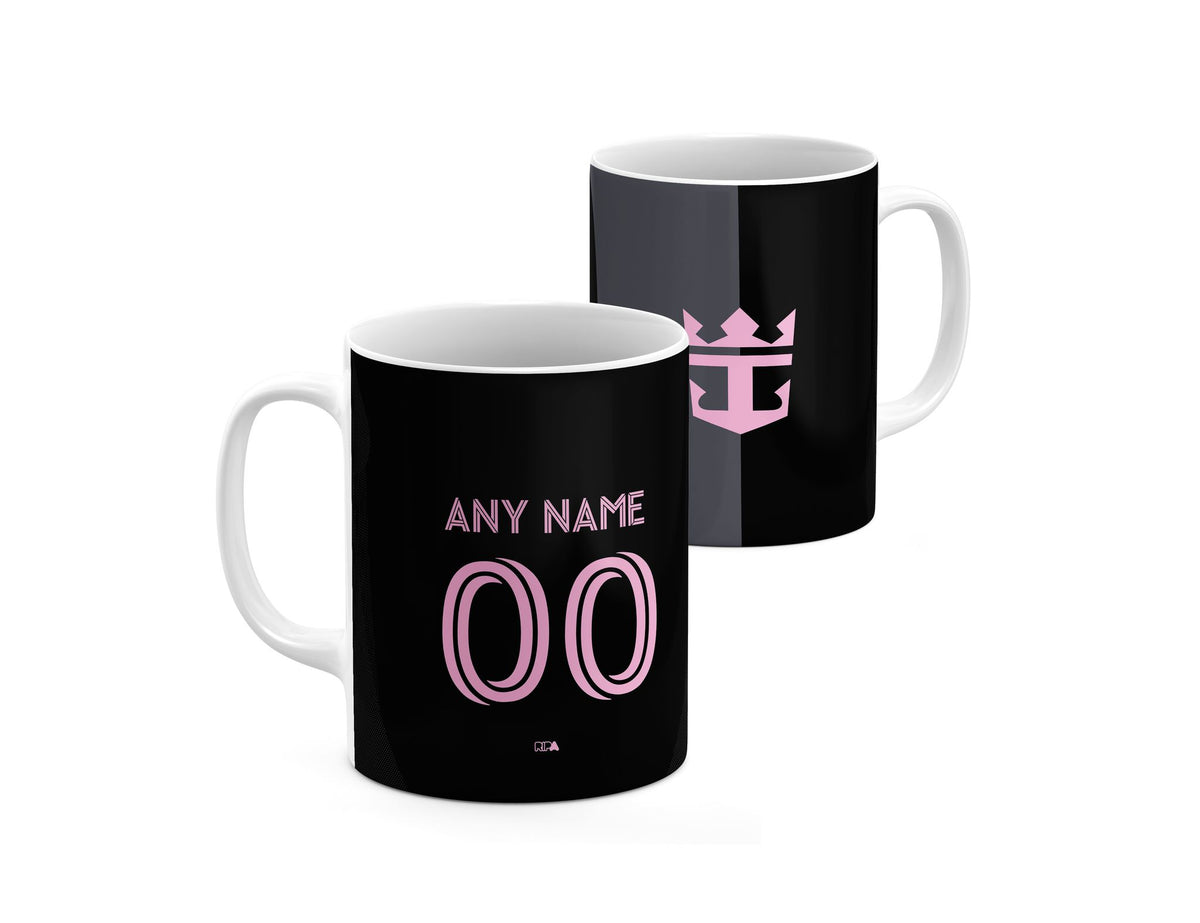 Mug with the Inter Miami 2025 Away football shirt design by RIPA Football